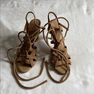 Joie lace up braided tie heels sz 39 EU - 9 US
